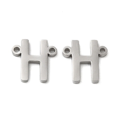 Letter H Non-Tarnish 304 Stainless Steel Connector Charms, Letter, Letter H, 10x10x1.5mm, Hole: 1.2mm