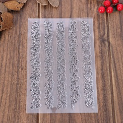 Flower Clear Plastic Stamps, for DIY Scrapbooking, Photo Album Decorative, Cards Making, Stamp Sheets, Flower, 160x110mm