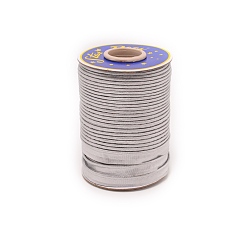 Silver Polyester Ribbon, Flat, Silver, 3/8 inch(10x1.5mm), about 60.15 Yards(55m)/Roll