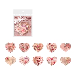 Heart 10Pcs Scrapbook Paper Pads, for DIY Album Scrapbook, Greeting Card, Background Paper, Flamingo, Heart, 110x130mm