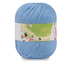 Light Sky Blue Milk Cotton Knitting Acrylic Fiber Yarn, 6-Ply Crochet Yarn, Punch Needle Yarn, Light Sky Blue, 2mm