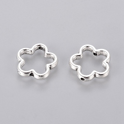 Antique Silver Tibetan Style Alloy Bead Frames, Lead Free & Cadmium Free, Antique Silver, 15x2mm, Hole: 1.5mm