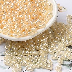Bisque Opaque Acrylic Beads, Beans, Bisque, 6x3.5x3mm, Hole: 1.2mm, about 10000pcs/500g