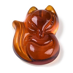 Шоколадный Стеклянные подвески, лиса прелести, цвет шоколада, 34.5x27x12 мм, отверстие : 0.8 мм