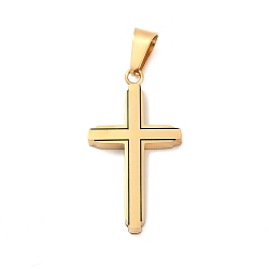 Золотой 304 подвески из нержавеющей стали, с эмалью, крестик, золотые, 36x19x3 мм, отверстие : 9x5 мм