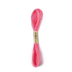 Cerise Polyester Embroidery Threads for Cross Stitch, Embroidery Floss, Cerise, 0.15mm, about 8.75 Yards(8m)/Skein