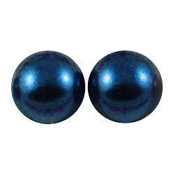 Морской Синий Матовый круглый абс пластиковый имитация жемчужные бусины, Marine Blue, 8 мм, отверстия: 1 мм, около 2000 шт / мешок