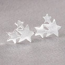 Star 925 Sterling Silver Stud Earrings, Star, 5mm