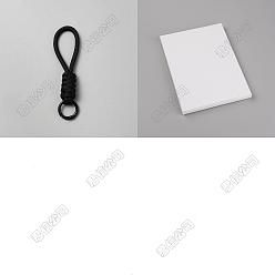 Черный 8шт. полиэстеровые вязаные ремешки на запястье для мобильных телефонов, со сплавочной фурнитурой, чёрные, 125x18x12 мм