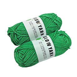 Medium Sea Green Luminous Polyester Yarns, Glow in the Dark Yarn, for Weaving, Knitting & Crochet, Medium Sea Green, 2~3mm, about 50m/skein