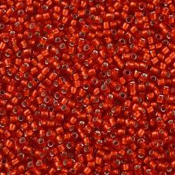 (25F) Silver Lined Frost Light Siam Ruby TOHO Round Seed Beads, Japanese Seed Beads, (25F) Silver Lined Frost Light Siam Ruby, 11/0, 2.2mm, Hole: 0.8mm, about 5555pcs/50g