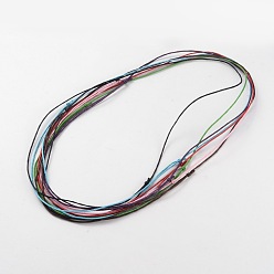 Mixed Color Korea Waxed Cotton Cord Necklace Making, Adjustable, Mixed Color, 14.5 inch~29 inch(37~74cm)