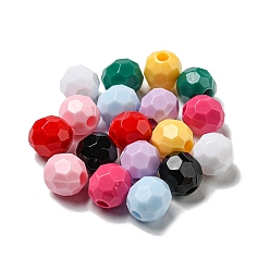 Mixed Color Opaque Acrylic Beads, Round, Mixed Color, 10x9.5mm, Hole: 3mm, about 1000pcs/500g