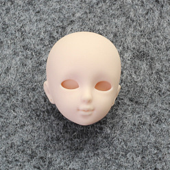 Antique White Plastic Doll Head Sculpt, without Eyes, DIY BJD Heads Toy Practice Makeup Supplies, Antique White, 49mm
