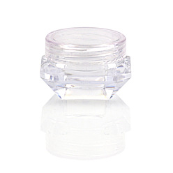 Прозрачный Прозрачная пластиковая пустая портативная банка для крема для лица, крошечные контейнеры для образцов макияжа, с винтовой крышкой, ромб, прозрачные, 3.3x2.1 см, емкость: 2 г