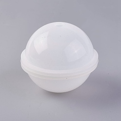 White Silicone Molds, Resin Casting Molds, For UV Resin, Epoxy Resin Jewelry Making, Planet/Round, White, 82x74mm, Hole: 10mm