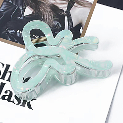 Аквамарин Заколки-когти из ацетата целлюлозы в форме бабочки, аксессуары для волос для женщин и девочек, аквамарин, 105x70x55 мм