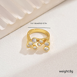 Золотой Кольца для женщин с микропаве из латуни и кубическими цирконами, золотые, внутренний диаметр: 16мм~18мм