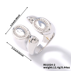 Платина Винтажные роскошные овальные манжеты из латуни с двойной петлей и кубическим цирконием, идеальный подарок на день святого валентина, платина