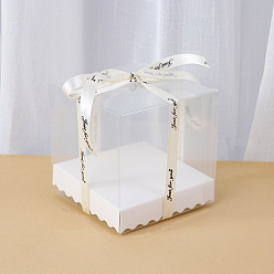 White Square Transparent Plastic Packaging Box, for Candle Packaging Gift Box, White, 10x10x10cm