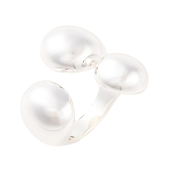 Серебро Ионное покрытие (ip) 304 кольца из нержавеющей стали с открытой манжетой и каплевидной манжетой для женщин, серебряные, размер США 6 (16.5 мм)