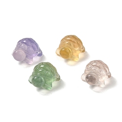 Fluorite Natural Fluorite Carved Healing Tortoise Figurines, Reiki Stones Statues for Energy Balancing Meditation Therapy, Random Color, 19x14mm