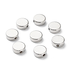 Платина Рейка из латунной проставки, плоско-круглые, платина, 8x3 мм, отверстие : 1.4 мм