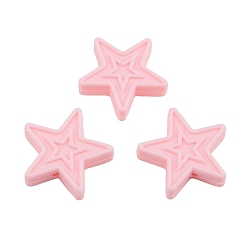 Misty Rose Star Food Grade Silicone Beads, Silicone Teething Beads, Misty Rose, 30x9mm