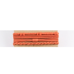 Coral Bohemian Style Cloth Elastic Hair Ties, for Girls or Women, Coral, 180mm, 4pcs/set