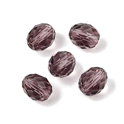 Violeta Oscura K 9 cuentas de vidrio, imitación de vidrio cuentas de cristal austriaco, oval, facetados, violeta oscuro, 8x6 mm, agujero: 1.2~1.4 mm