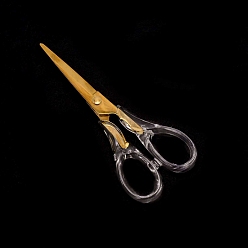 Golden Stainless Steel Scissors, with Acrylic Handle, Golden, 16x6.6x1.25cm
