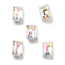 Light Crystal AB K 9 кабошоны из стеклянного страза, задние и задние, прямоугольные, свет кристалл AB, 4x2.7x2 мм