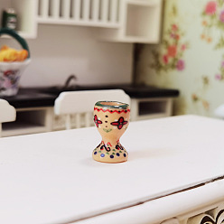 Moccasin Mini Porcelain Goblet, for Dollhouse Accessories, Pretending Prop Decorations, Moccasin, 11x18mm