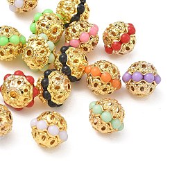 Golden Messing Perlen, Kunststoff, Runde, Gemischte Farbe, golden, 11.5x10 mm, Bohrung: 1.4 mm
