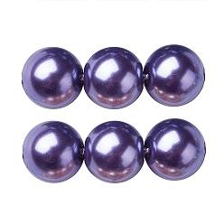 Dark Slate Blue Eco-Friendly Dyed Glass Pearl Round Beads Strands, Grade A, Cotton Cord Threaded, DarkSlate Blue, 3~3.5mm, Hole: 0.7~1.1mm, about 135pcs/strand, 15 inch