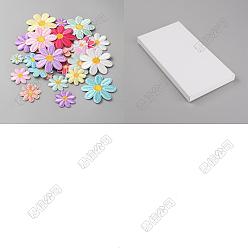 (52) Непрозрачная лаванда 64шт. 2 наборы нашивок с изображением ромашек из полиэстера, выполненных с помощью компьютера и пришива/приклеивания утюгом., аппликации из синели, разноцветные, 20.5~52x1.5 мм, 32 шт / комплект