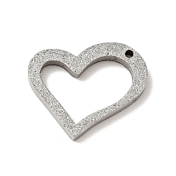 Нержавеющая Сталь Цвет Не тускнеющие 304 подвески из нержавеющей стали, , полый, сердце, цвет нержавеющей стали, 14x18x2 мм, отверстие : 1.2 мм