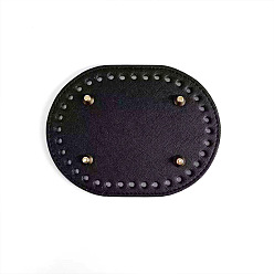 Black PU Leahter Knitting Crochet Bags Bottom, Oval, Bag Shaper Base Replacement Accessaries, Black, 14.5x11cm