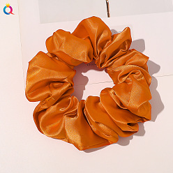 B175 - Extra Large Hair Bun Maker - Orange Chic Fabric Bow Hair Scrunchies for Women, 15cm Big Bowknot Headbands Accessories