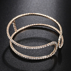 golden Double-layer diamond-studded steel wire bracelet with claw chain - Jewelry Supply B272.