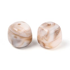 пшеница Непрозрачные акриловые бусины, квадратный, цвет пшеницы, 17x16x16 мм, отверстие : 2.7 мм