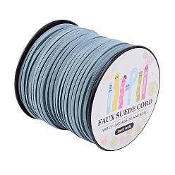 Light Steel Blue Faux Suede Cord, Faux Suede Lace, Paper Box Packing, Light Steel Blue, 3.0x1.4mm, about 98.43yards/roll(90m/roll)