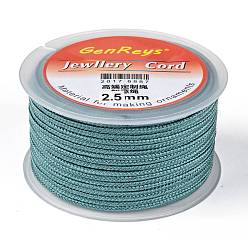 Aqua Braided Nylon Threads, Dyed, Aqua, 2.5mm, about 10.93 yards(10m)/roll