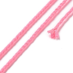 Ярко-Розовый 20м плетеный шнур из полиэстера для изготовления ювелирных изделий, круглые, ярко-розовый, 2 мм, около 21.87 ярдов (20 м) / рулон