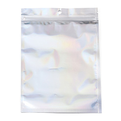 Clear Rectangle Zip Lock Plastic Laser Bags, Resealable Bags, Clear, 22x15cm, Hole: 8mm, Unilateral Thickness: 2.3 Mil(0.06mm)