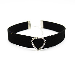 A 15mm wide peach heart Heart-shaped Choker Necklace Jewelry Accessory
