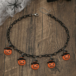C23-199  A5-F2 Funny Halloween Pumpkin Bat Ghost Necklace - Unique, Creative, American-European Style.