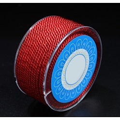 Red Round Nylon Cords, Milan Cords/Twisted Cords, Red, 1.5mm, about 25.15 yards(23m)/roll