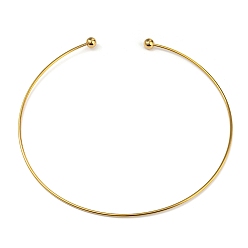 Golden Vacuum Plating 202 Stainless Steel Wire Choker Necklace, Rigid Necklace for Women, Golden, Inner Diameter: 5.79 inch(14.7cm)