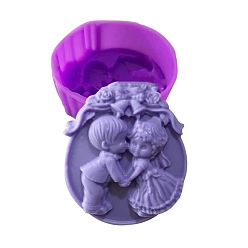 Blue Violet Angel DIY Silicone Soap Molds, Resin Casting Molds, For UV Resin, Epoxy Resin Jewelry Making, Blue Violet, 70x60x30mm